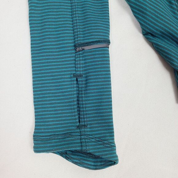 Lululemon Athletica‎ Womens 6 Kanto Catch Me Long Sleeve Striped Green Knit Top - Picture 7 of 7